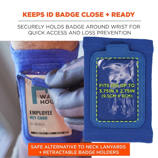 Blue Wrist ID Badge Holder
